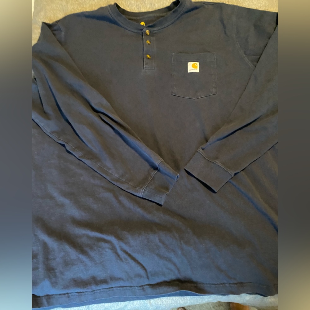 Carhartt‎ Long Sleeve Pocket Henley Men’s 2XL Tall Navy